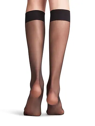 FALKE | Calcetines hasta la rodilla Seidenglatt 15 DEN black | schwarz